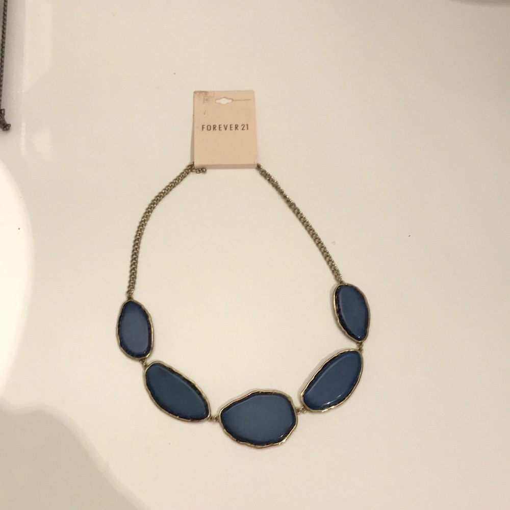 Never Worn! Forever 21 Blue & Gold Necklace